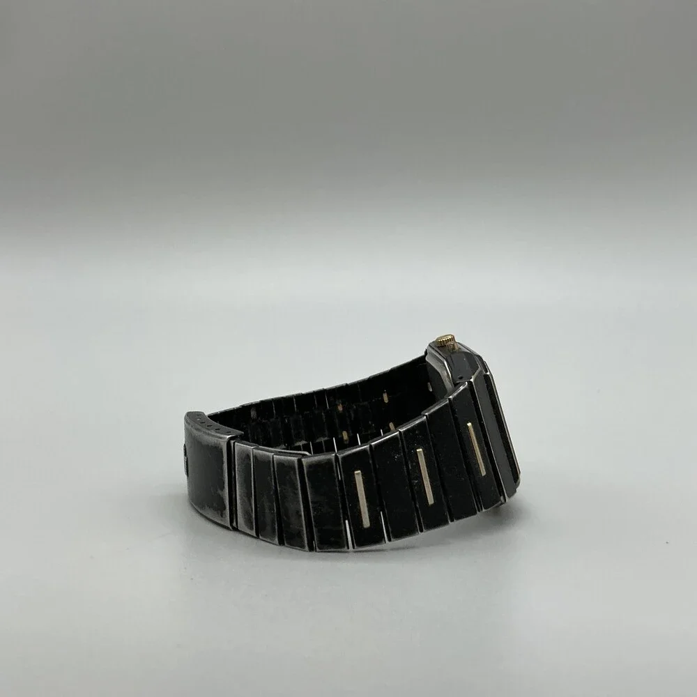 Vintage Pulsar V031-5000 Mens Watch 31mm Black Gold Tone Ana Digi New Battery 6